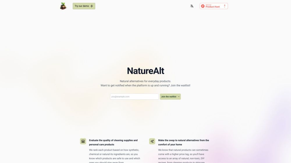 NatureAlt: AI Guide for Easy Switch to Natural Household Products