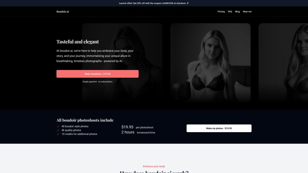 Boudoir.ai: AI-Enhanced Elegant Professional Boudoir Photography