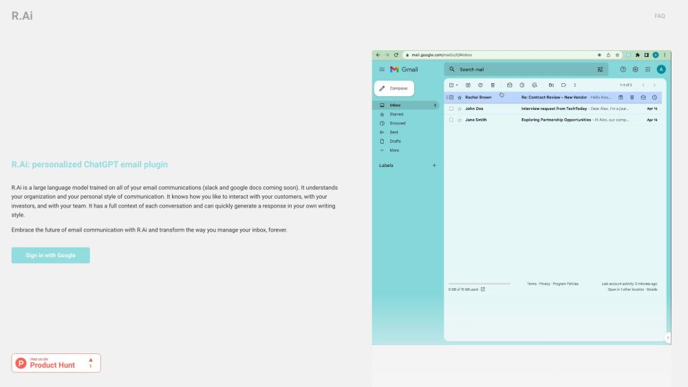R.Ai : AI-Powered Smart Email Platform for Efficient Communication
