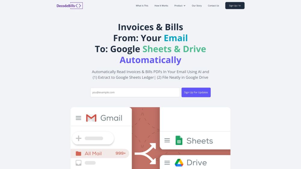 DecodeBills: AI Invoice Management, Google Drive & Sheets Integration