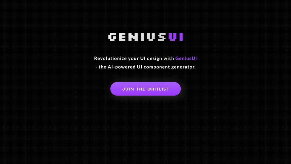 GeniusUI: AI-Powered UI Generator for Stunning, Functional Components