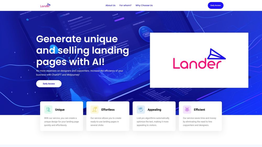 Lander AI Generator: No-Code, Pro Landing Pages, Automated Design