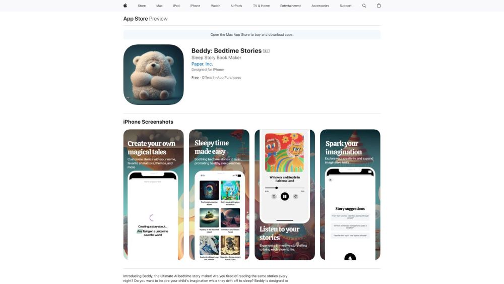 Beddy: AI Bedtime Story Creator, Inspires Imagination and Magic