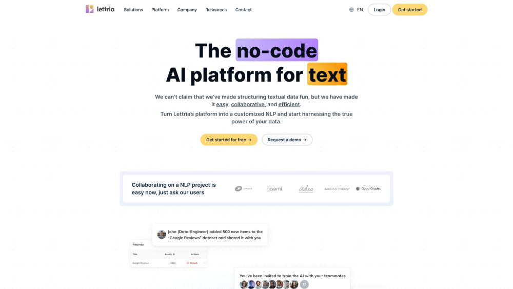 Lettria: No-Code AI Text Platform for Data Structuring & NLP Models