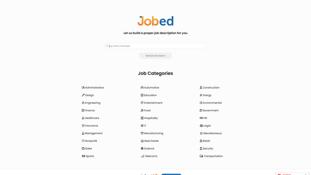 Jobed: AI-Powered HR Tool for Efficient, Engaging Job Descriptions