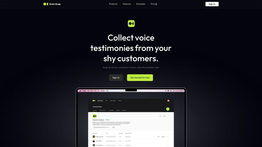 Echo Snap: Collect Voice Testimonials, Boost Brand Credibility Easily