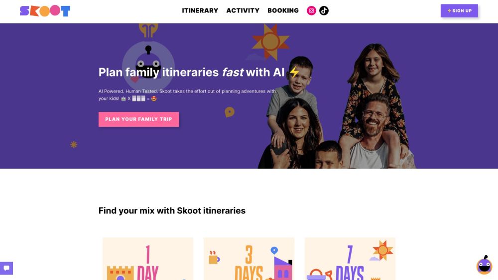 Skoot: AI-Powered Family Travel, Activity Planner with Itineraries