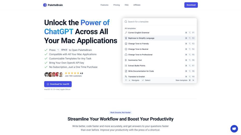 PaletteBrain: Boost Mac Productivity, Enhance ChatGPT Efficiency