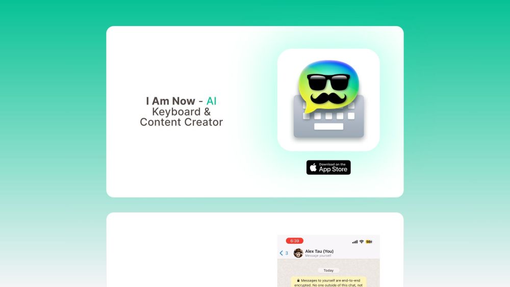 I Am Now: AI Content Creator & iOS Keyboard - Rephrase in Unique Styles