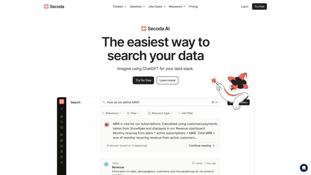 Secoda: AI Data Management, Discovery, Cataloging, Lineage, Documentation