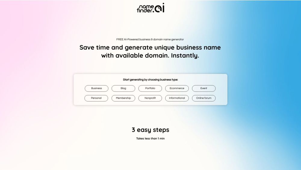 NameFinder: Free AI Domain Generator with GPT-4 Tech