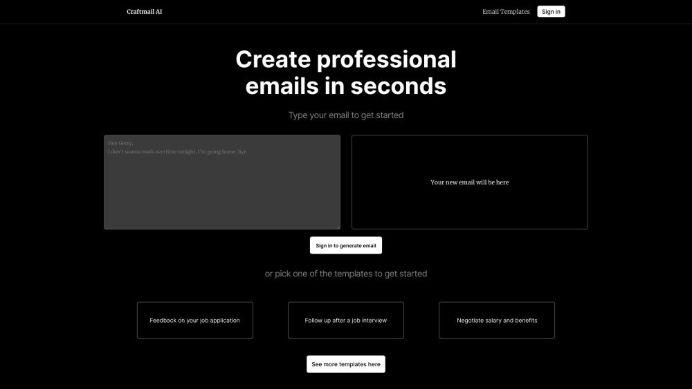 Craftmail AI: AI-Powered Email Creation, Quick and Hassle-Free