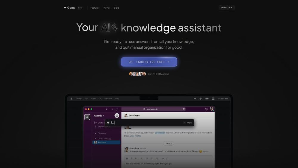 Gems AI Knowledge Assistant: Answers from Notion, Gmail, Slack & More