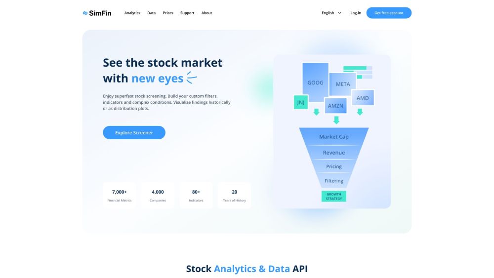 SimFin: Stock Analysis, Backtesting, 5000+ Stocks Data Access Tools