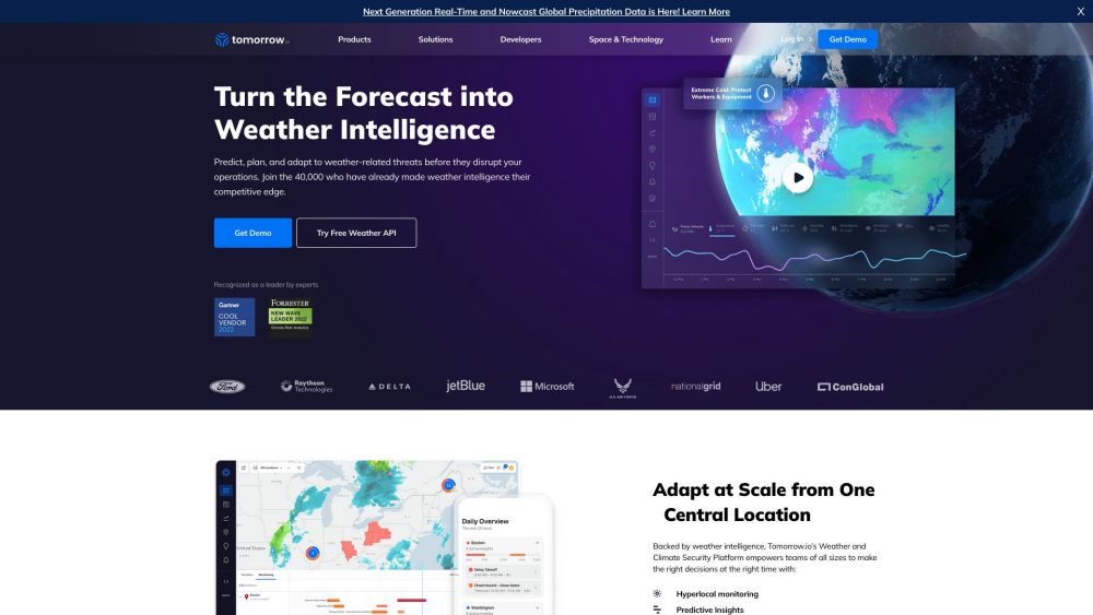 Tomorrow.io: Leading Global Weather Intelligence Platform Features