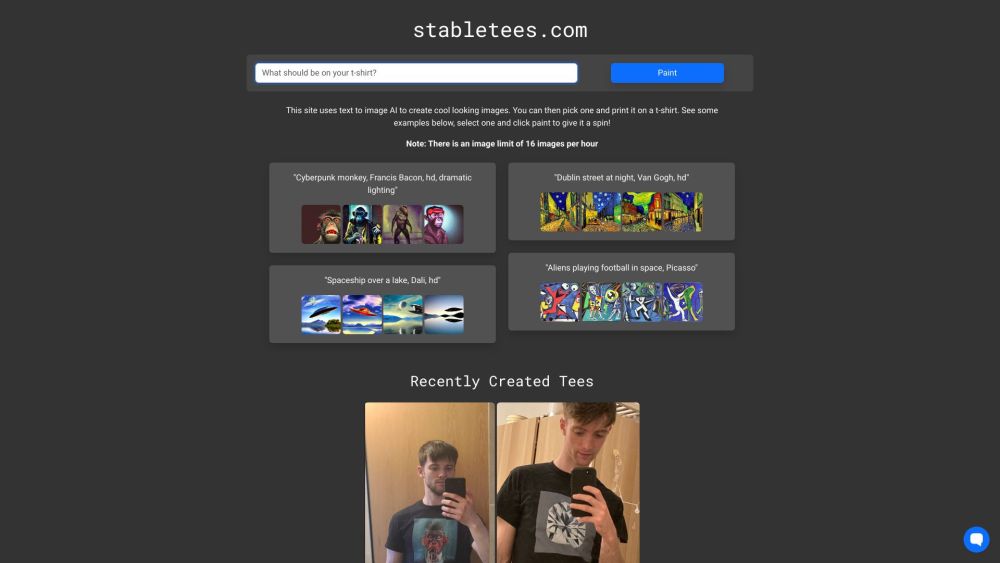 StableTees: AI Text-to-Image for Impressive Custom Printed T-Shirts