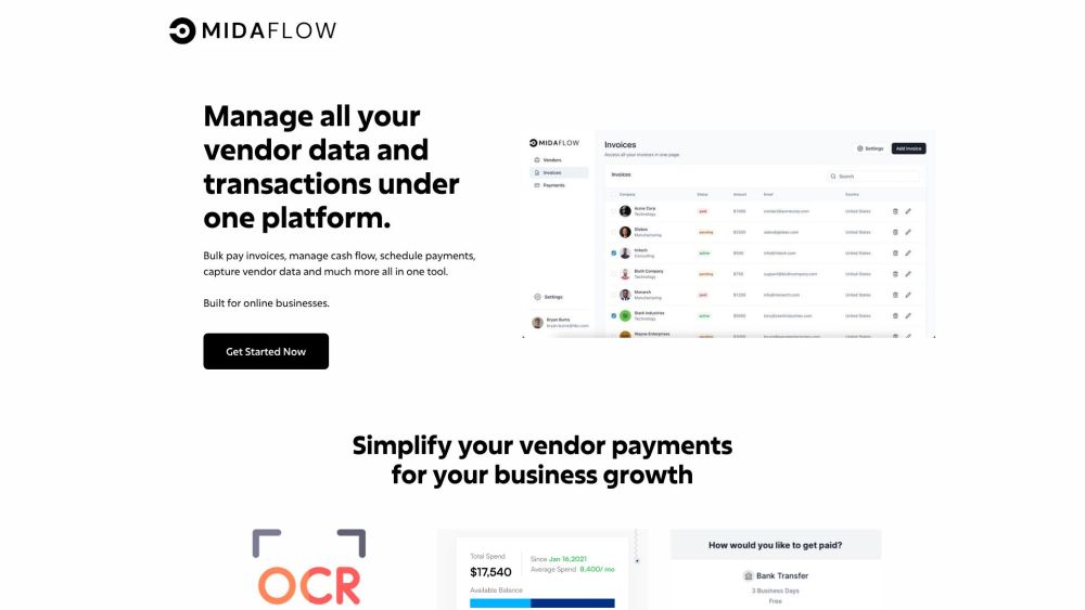 MidaFlow: Manage Vendors, Payments & Orders for SMBs Growth