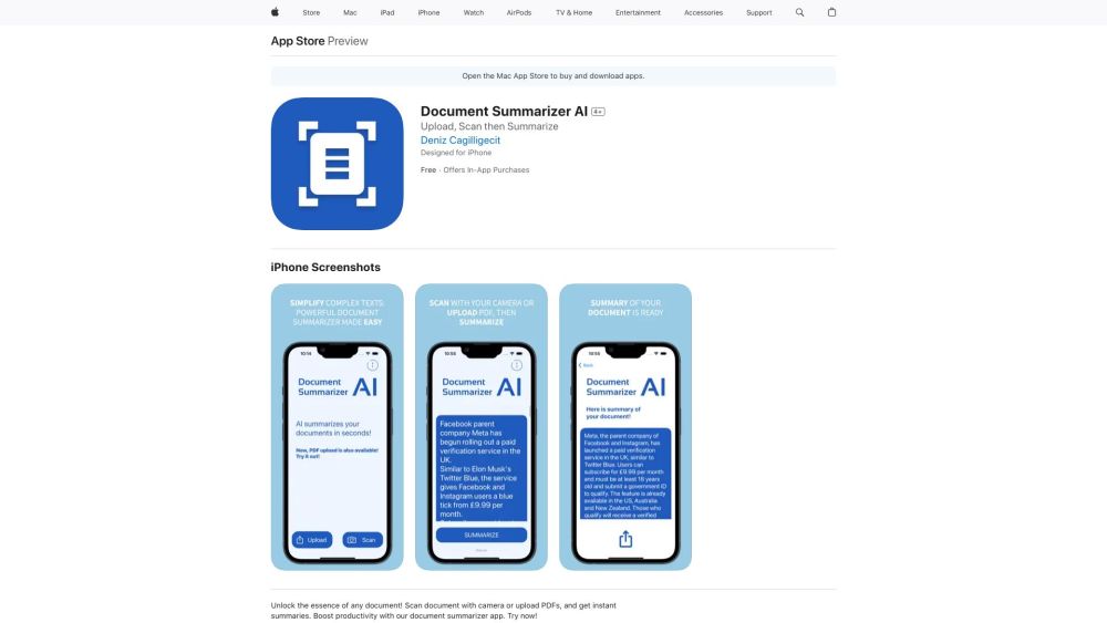 Document Summarizer AI: Streamlines Reading, Summarizes PDFs & Scans