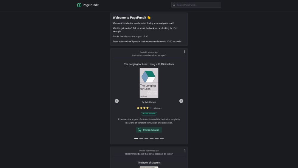 PagePundit: AI-Powered Book Recommendations for Your Next Great Read