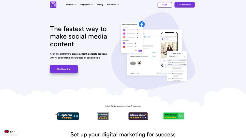 Creasquare: AI-Powered Digital Content Solution & Social Media Tool