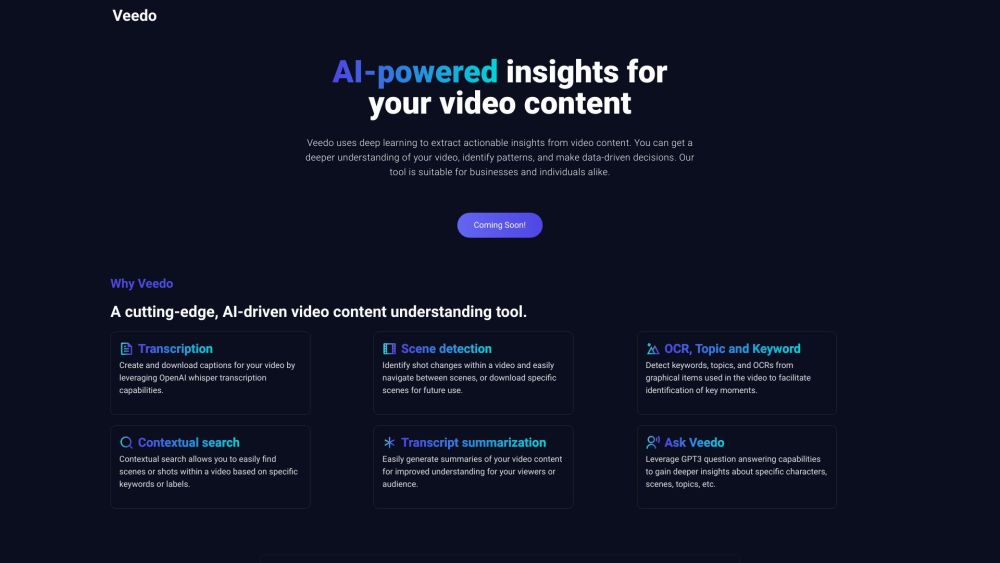 VeedoAI : AI-Powered Video Insight Tool for Data-Driven Decisions