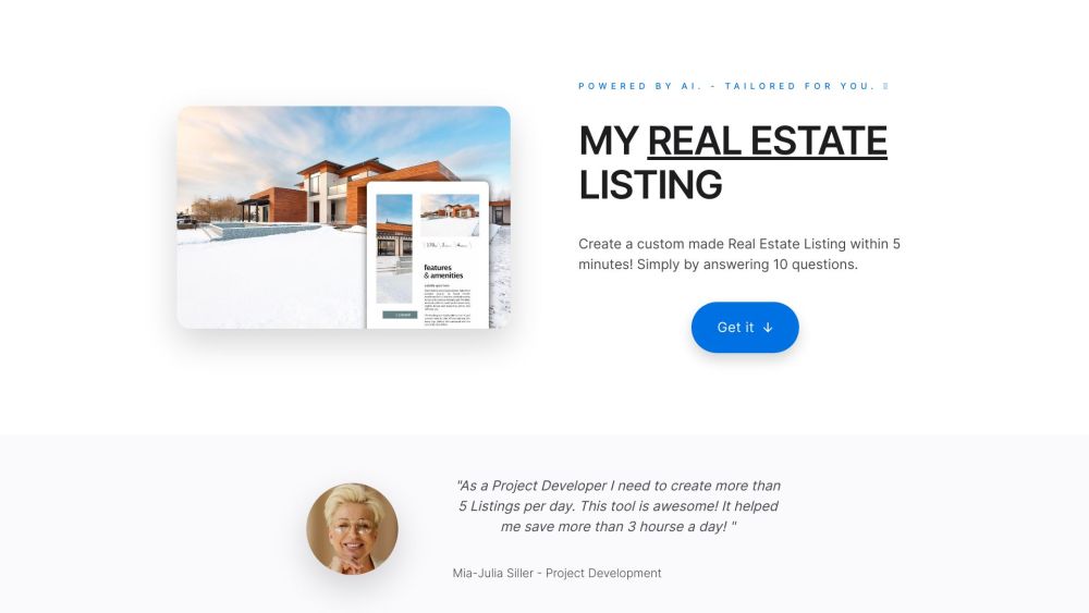 MY REAL ESTATE BROCHURE: AI-Created Custom Property Listings in Minutes