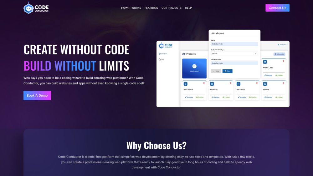 Code Conductor: AI No-Code Builder for SEO-Optimized, Responsive Sites