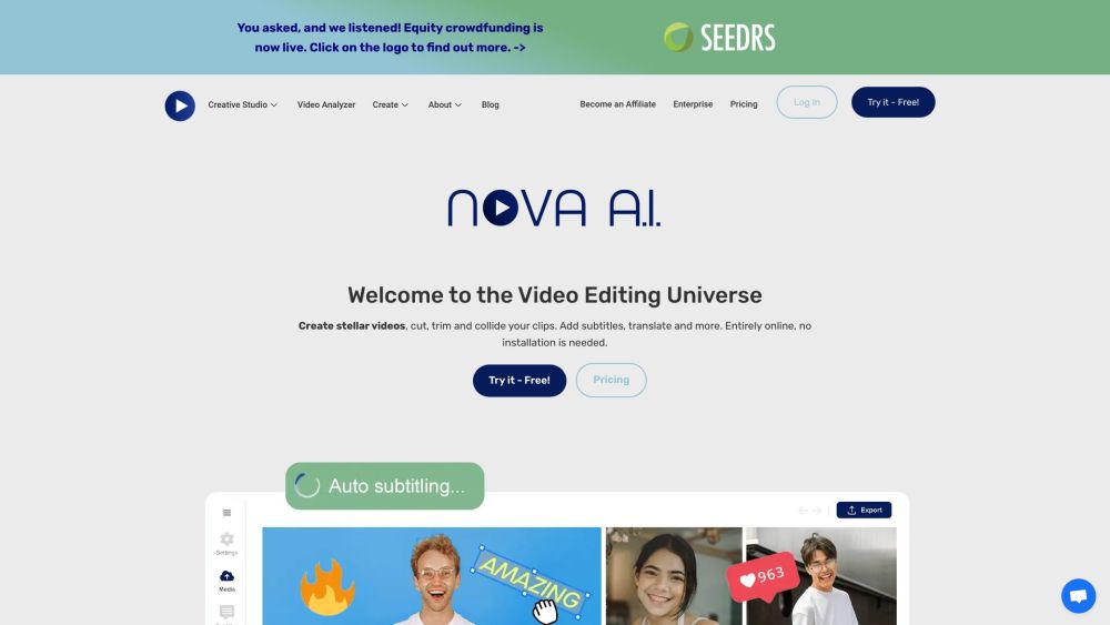 Nova A.I.: Powerful Video Editing & Vision Search Engine