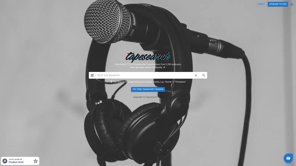 Tapesearch: AI Podcast Transcript Search | Fast, Efficient, Accurate