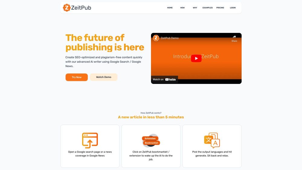 Zeitpub: AI Writer for SEO-Optimized, Plagiarism-Free Content