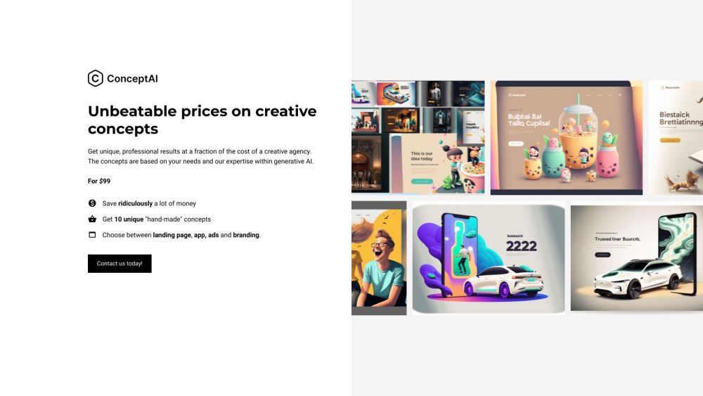 Creative Concepts: AI-Powered, Professional Design Solutions, Great Prices