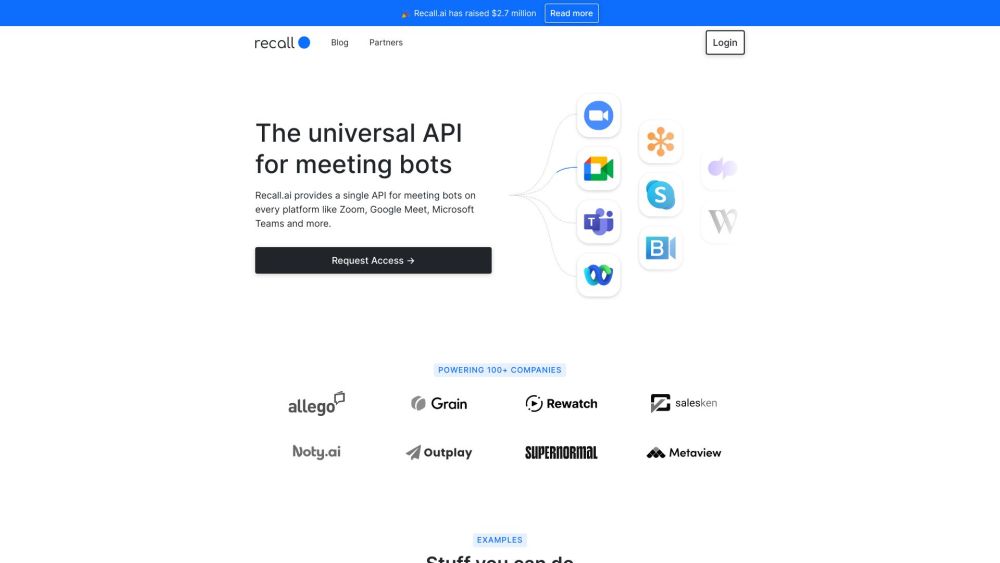 Recall.ai : Real-Time Meeting Data API for Zoom, Google Meet, Teams