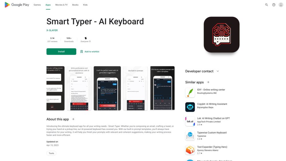 Smart Typer: AI & OpenAI GPT-3 Power Your Android Keyboard Writing