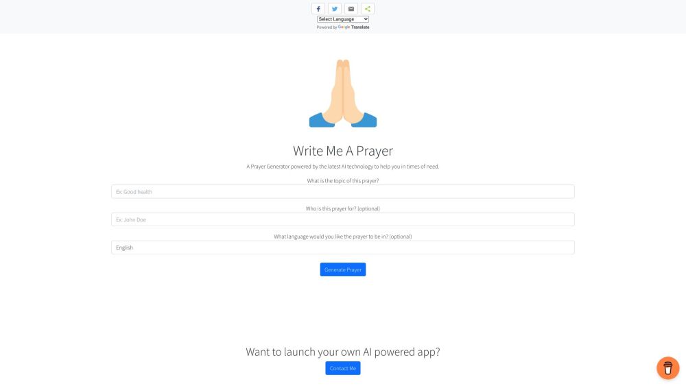 Write Me A Prayer: AI Powered, Personalized Prayer Generator for All Needs