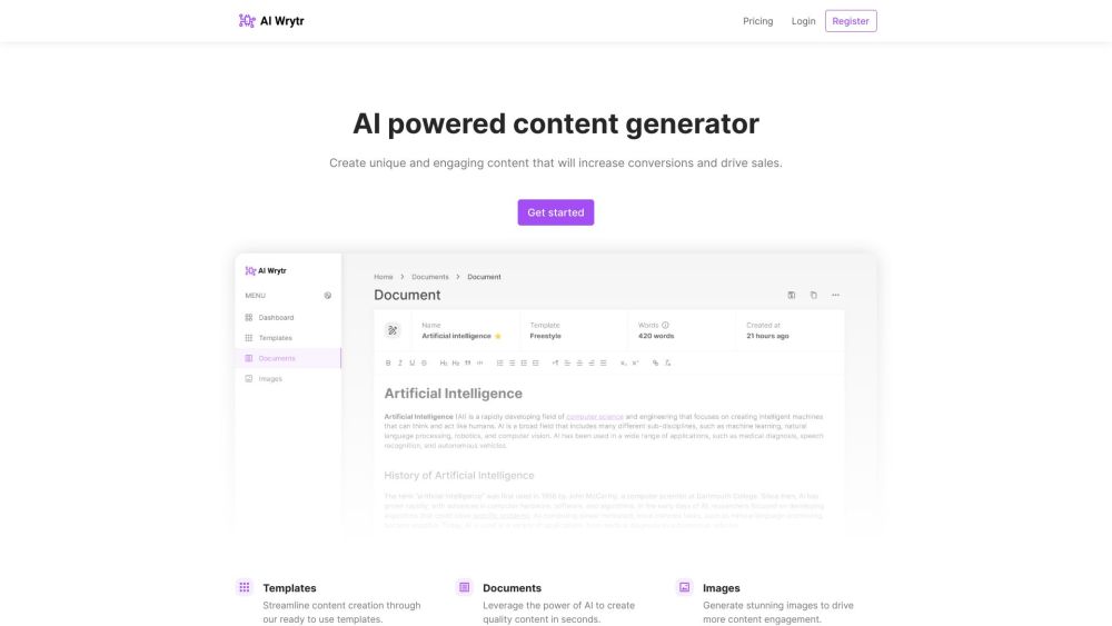 AI Wrytr by Amraks: Generate Unique Content Fast, Boost Sales