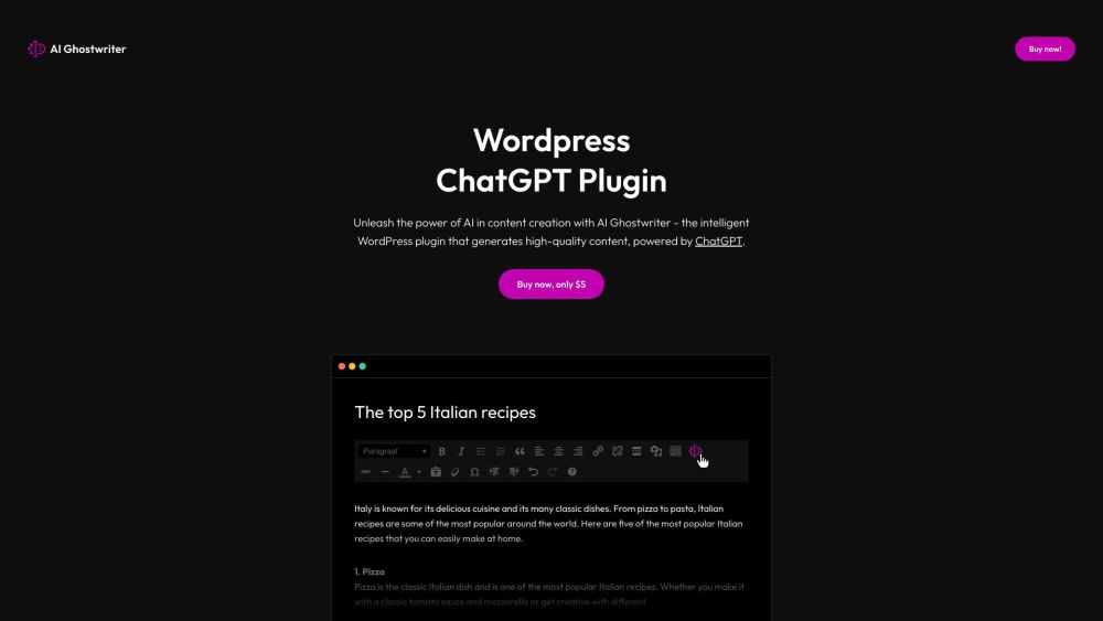 AI Ghostwriter: ChatGPT-Powered, High-Quality Content Plugin for WordPress