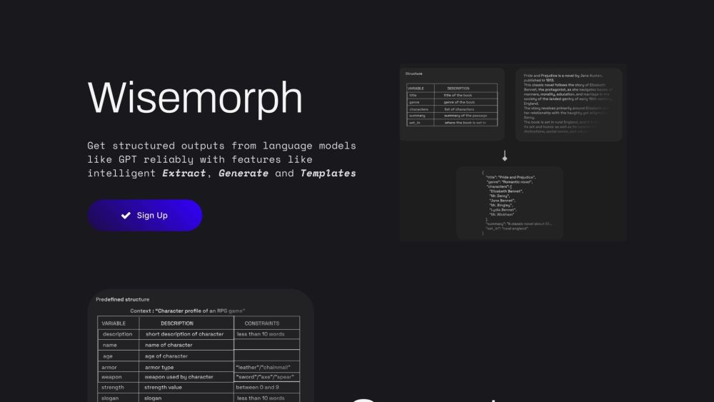 Wisemorph: Intelligent Extract, Generate, Template Features for GPT