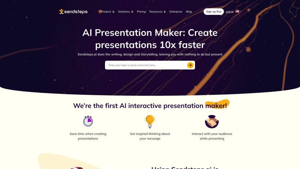 'Sendsteps: AI-Powered Interactive Presentation Creation Tool'