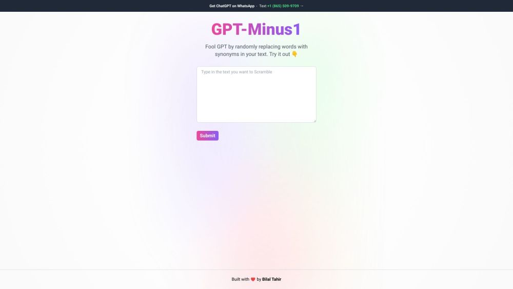 GPT-Minus1: Enhance GPT Text by Random Word Substitution Tool