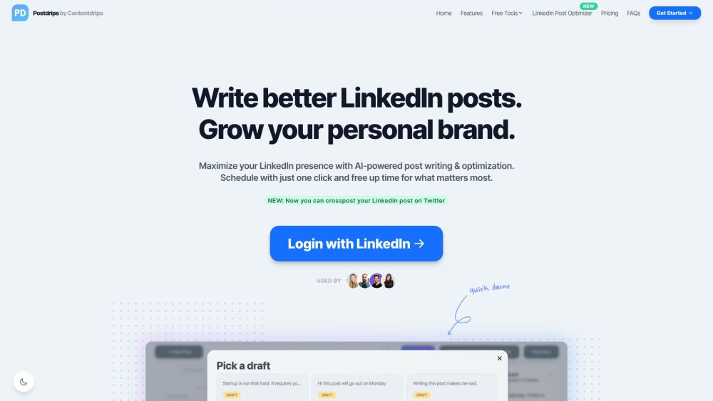 PostDrips: AI Tool for LinkedIn Post Optimization & Brand Boosting