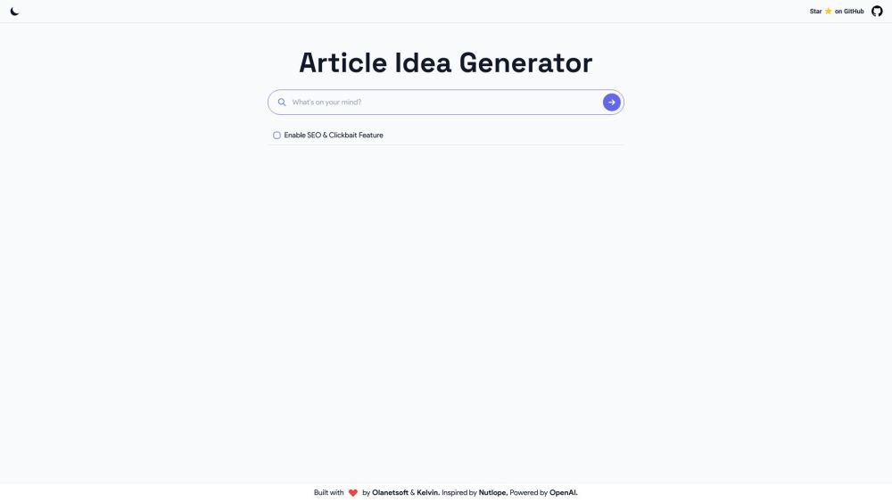 Article Idea Generator: Overcome Writer's Block with SEO & Clickbait