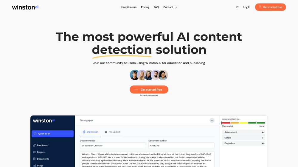 Winston AI : Intelligent Content Detector & Plagiarism Checker