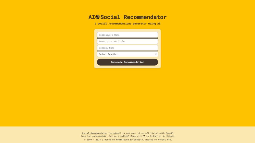 AI Social Recommendator: Generative AI for Social Endorsements