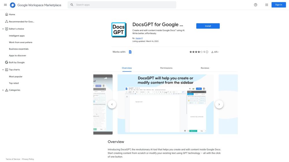 DocsGPT: AI Content Creation & Editing in Google Docs with One Click