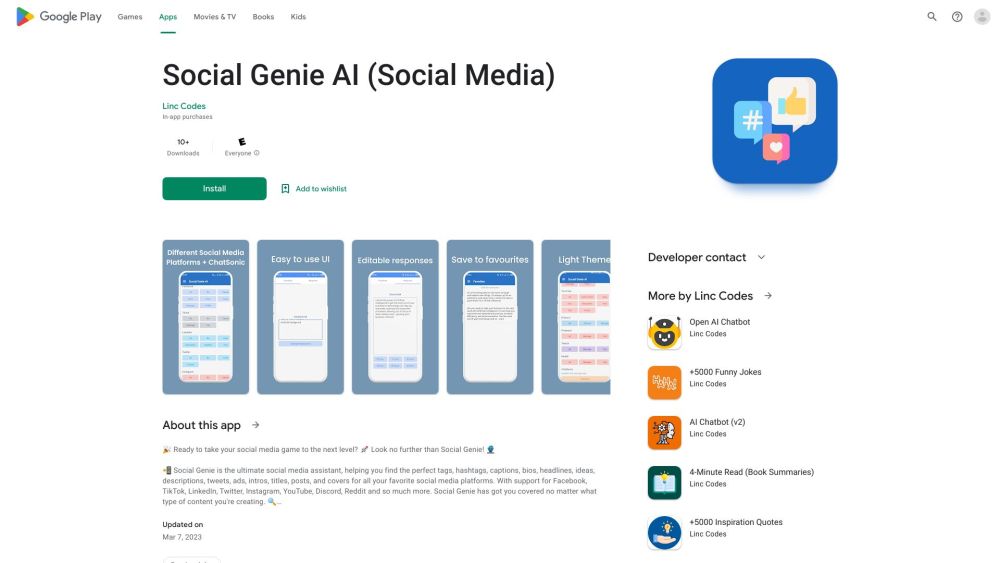 Social Genie: AI App for Engaging Social Media Content Generation