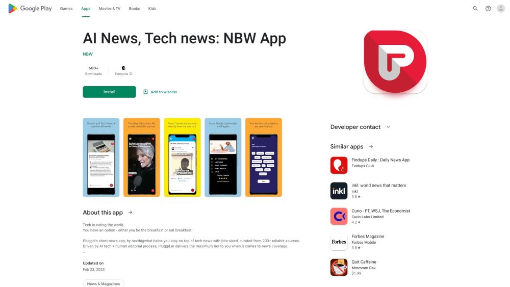 Pluggdin: Compact Tech News App - Curates 200+ Reliable Sources