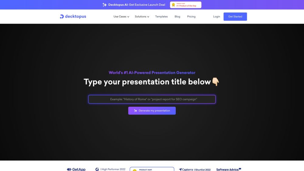 Decktopus AI: AI-Powered, Quick, Automated Presentation Maker