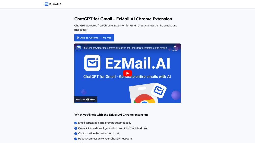 EzMail.AI: Free AI-Generated Emails, Seamless Gmail Integration