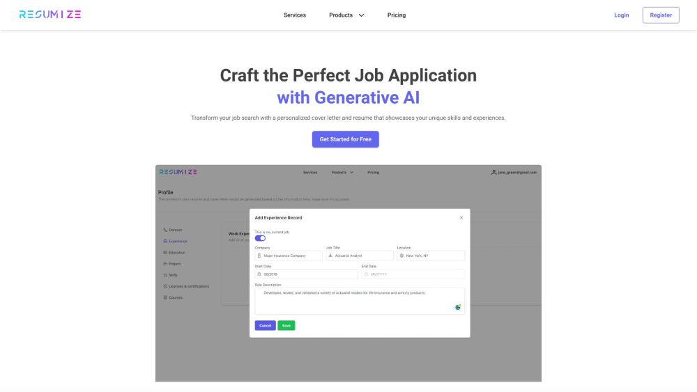 Resumize AI : Advanced AI-Powered Online Resume Builder Website