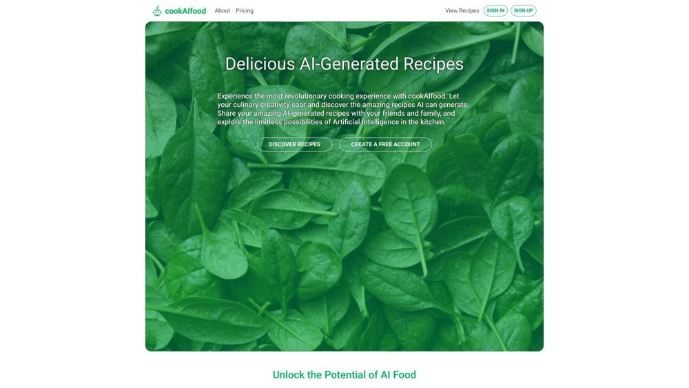 CookAIfood: Explore, Create, Share AI-Generated Gourmet Recipes